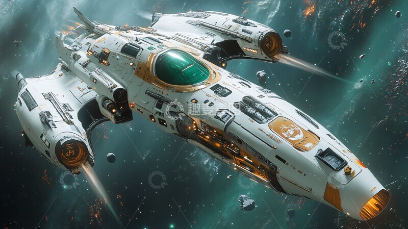 高清大图下载【趣麦麦图】白绿飞船侧面