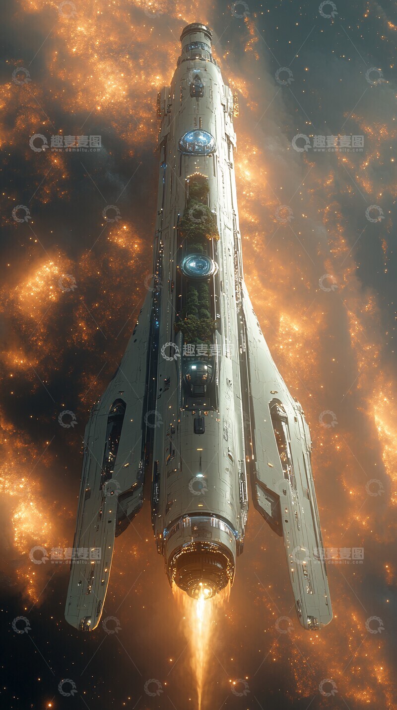 高清大图下载【趣麦麦图】星际殖民飞船