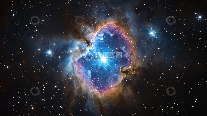 高清大图下载【趣麦麦图】蓝紫星云与星群