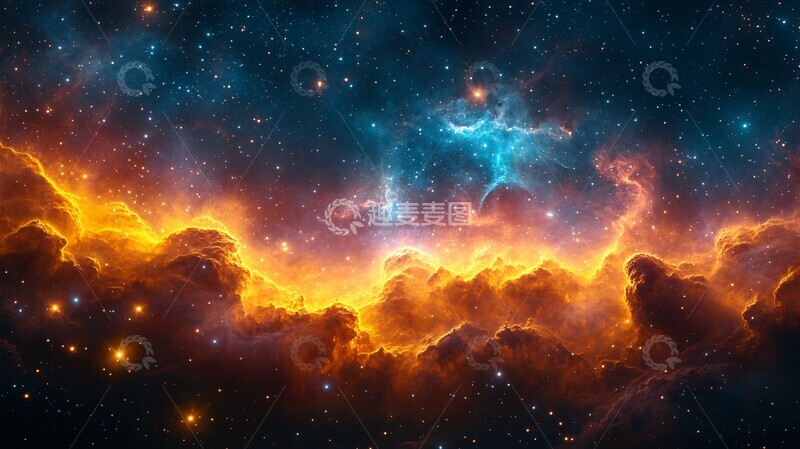 高清大图下载【趣麦麦图】星云与黄星星云黄星太空2