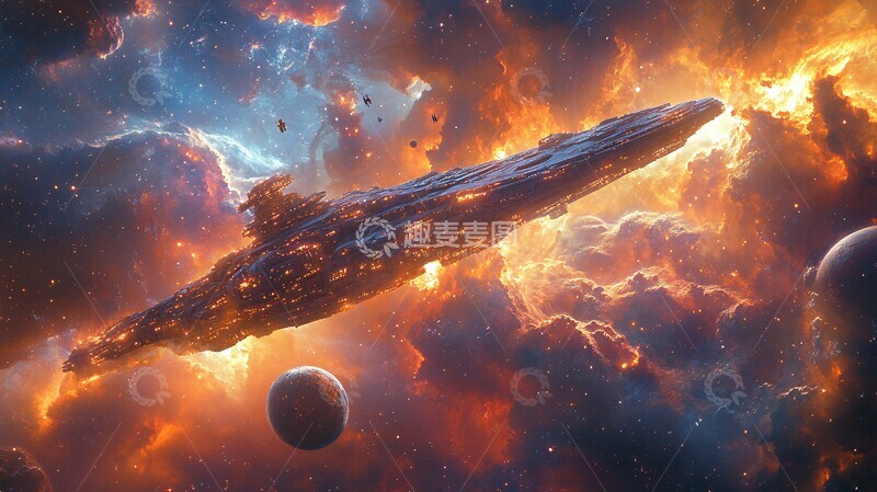 高清大图下载【趣麦麦图】星际战舰穿越星云