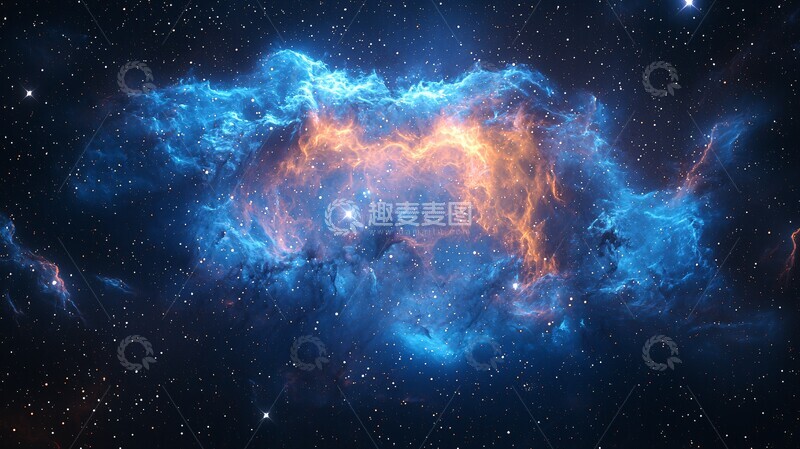高清大图下载【趣麦麦图】蓝紫星云与星群1