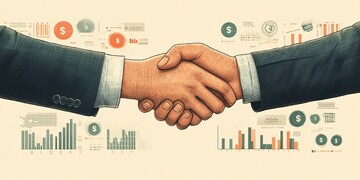 银行合作握手图