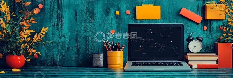 高清大图下载【趣麦麦图】远程学习学生参与2