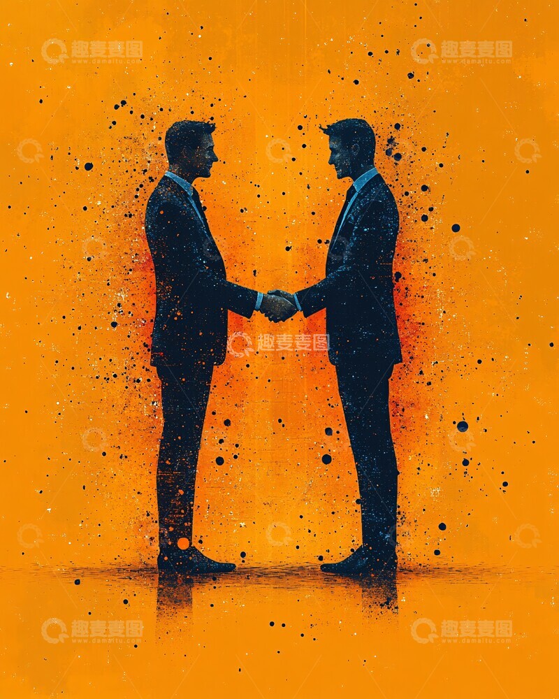 高清大图下载【趣麦麦图】职业与数字形象握手1