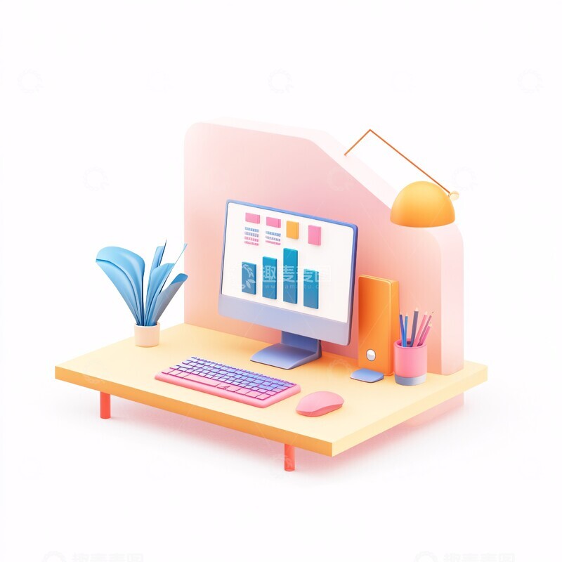 高清大图下载【趣麦麦图】办公场景立体插画2