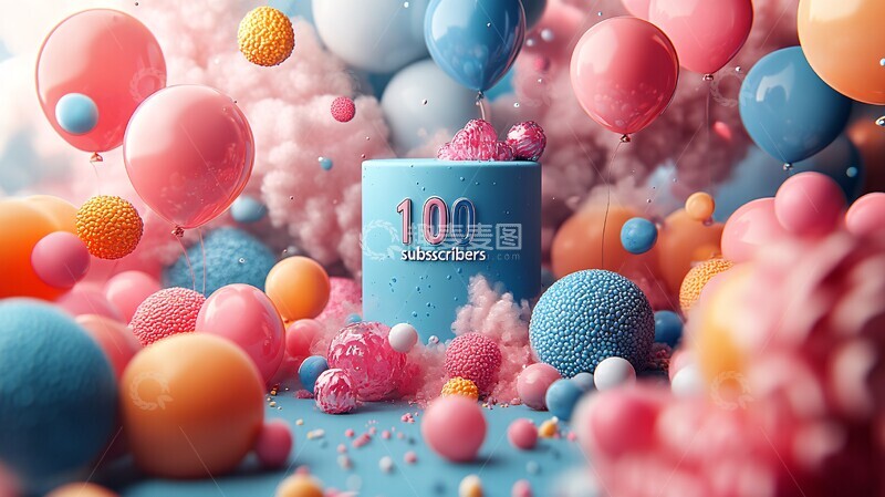 高清大图下载【趣麦麦图】订阅者庆祝设计1