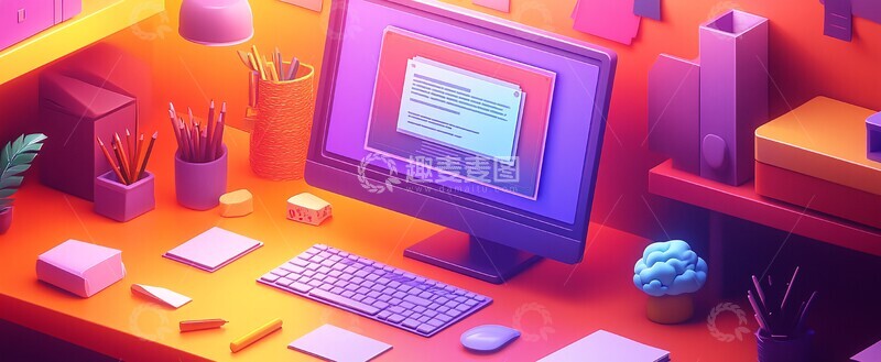 高清大图下载【趣麦麦图】电脑屏幕与办公用品