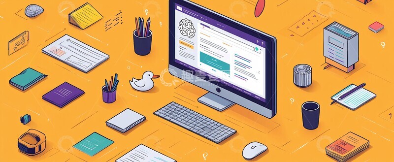 高清大图下载【趣麦麦图】电脑屏幕与办公用品1