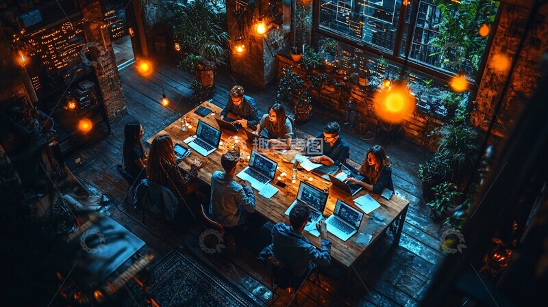 高清大图下载【趣麦麦图】创业团队科技创意