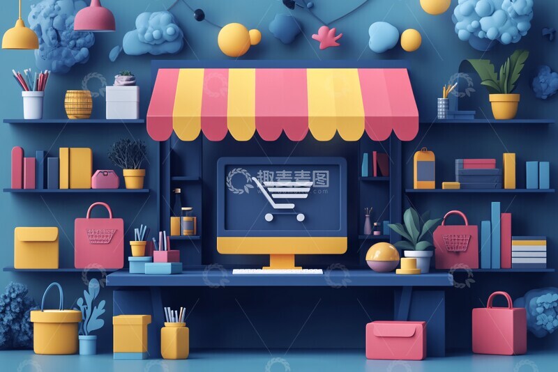 高清大图下载【趣麦麦图】电商色彩插画