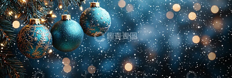 高清大图下载【趣麦麦图】圣诞背景挂饰雪球1