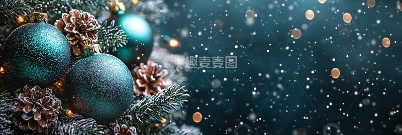 高清大图下载【趣麦麦图】圣诞背景挂饰雪球2