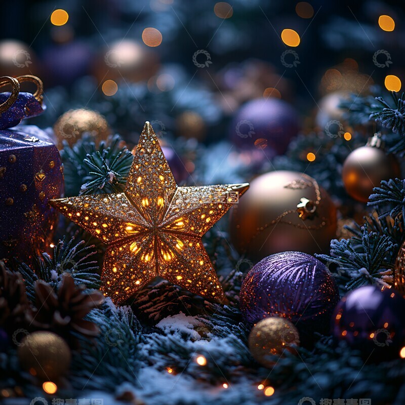 高清大图下载【趣麦麦图】金光闪闪的贺卡