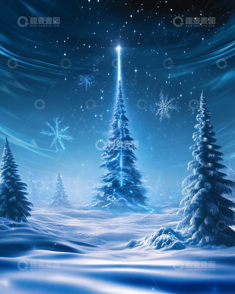 高清大图下载【趣麦麦图】圣诞科技景观