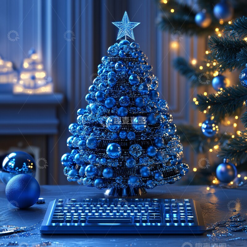 高清大图下载【趣麦麦图】电子树新年卡片