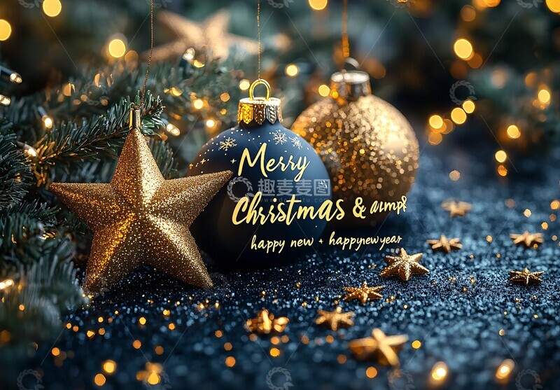 高清大图下载【趣麦麦图】星空圣诞装饰图1
