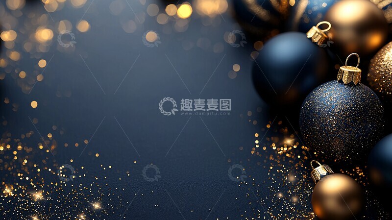 高清大图下载【趣麦麦图】金色光耀新年卡3