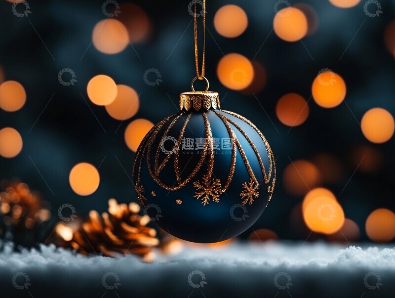 高清大图下载【趣麦麦图】-金色雪景装饰