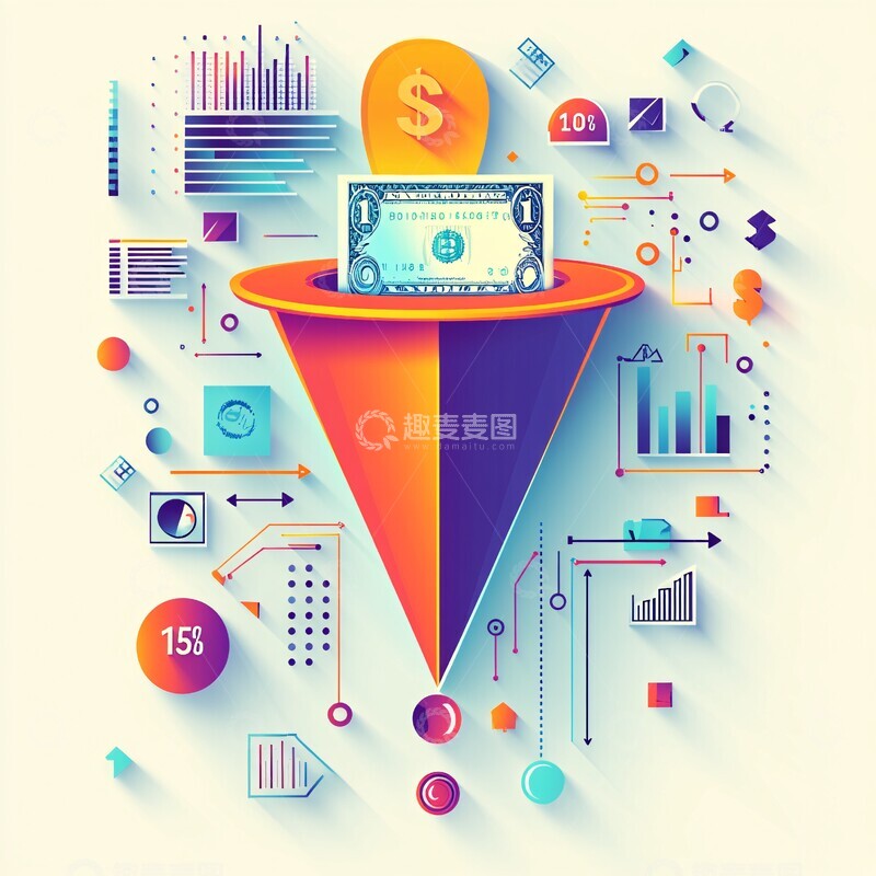 高清大图下载【趣麦麦图】金融增长转换图