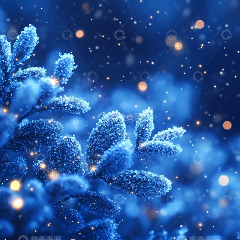 高清大图下载【趣麦麦图】皇家蓝冬雪背景2