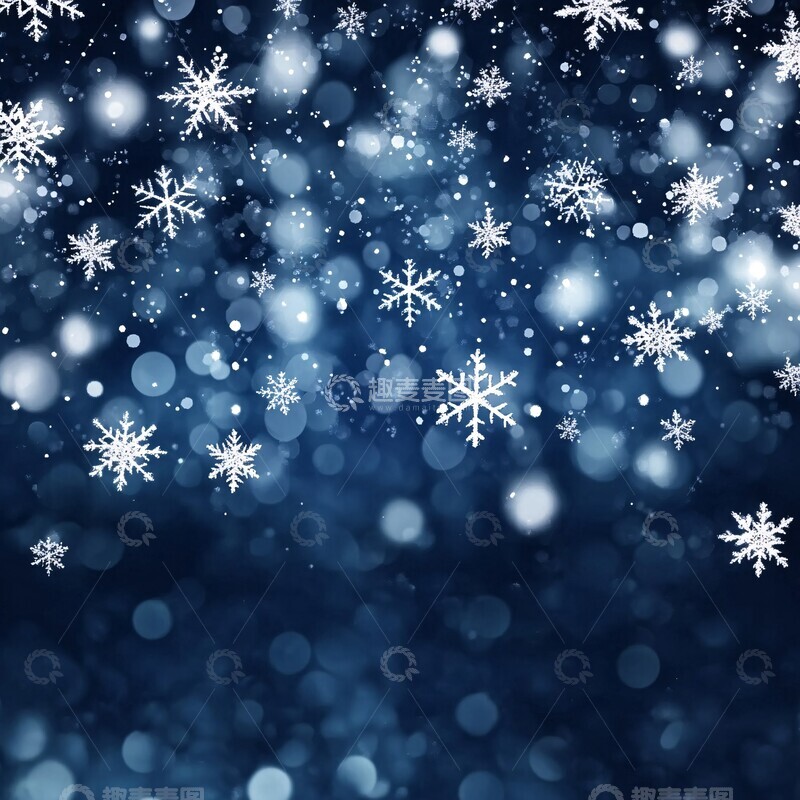 高清大图下载【趣麦麦图】雪夜飘雪背景图3