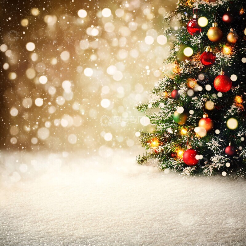 高清大图下载【趣麦麦图】冬日奇幻派对背景1