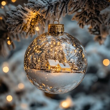 圣诞球中的雪景2