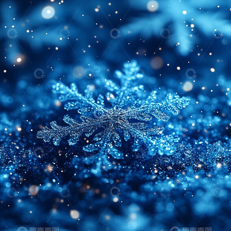 高清大图下载【趣麦麦图】皇家蓝冬雪背景3