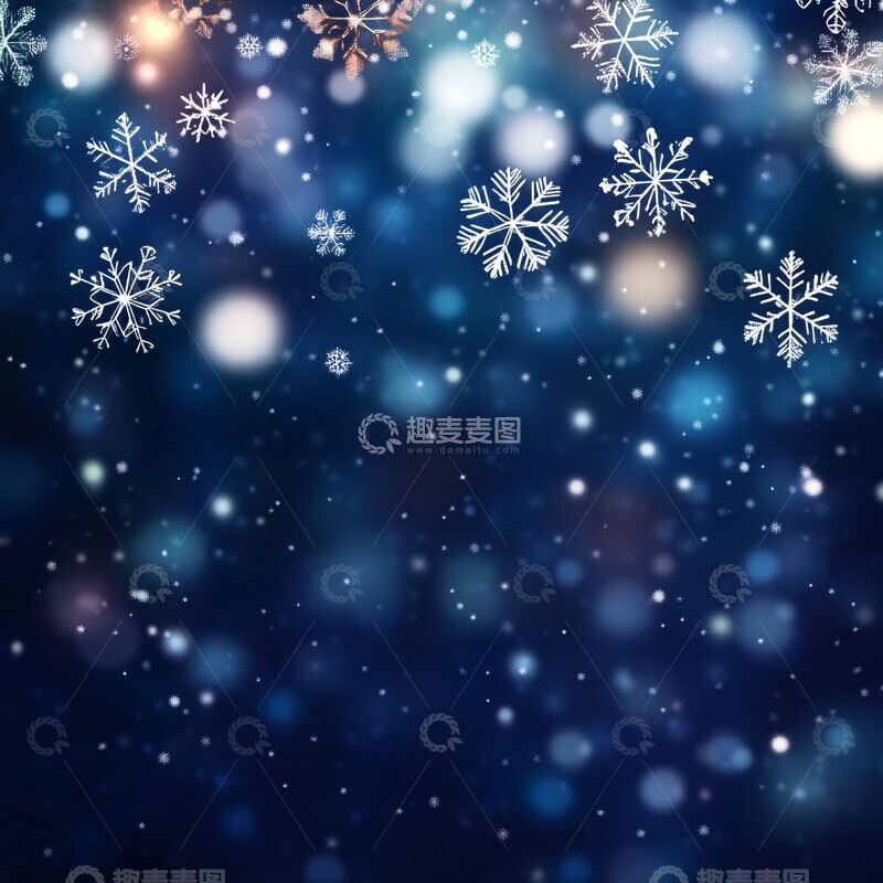 高清大图下载【趣麦麦图】雪夜飘雪背景图