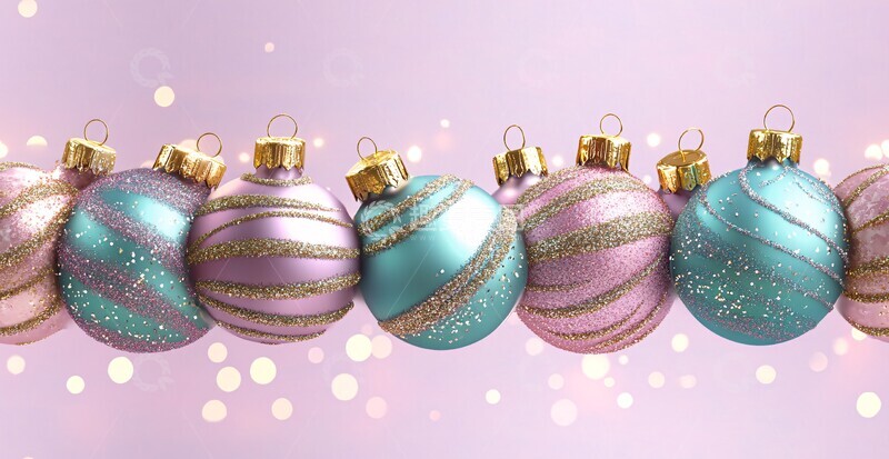 高清大图下载【趣麦麦图】绿色金球圣诞装饰2