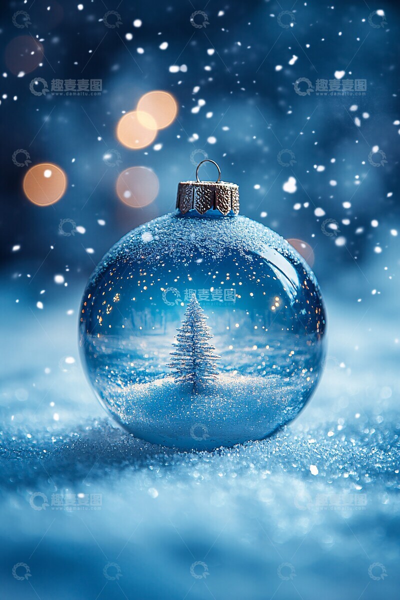 高清大图下载【趣麦麦图】玻璃球圣诞树挂饰2