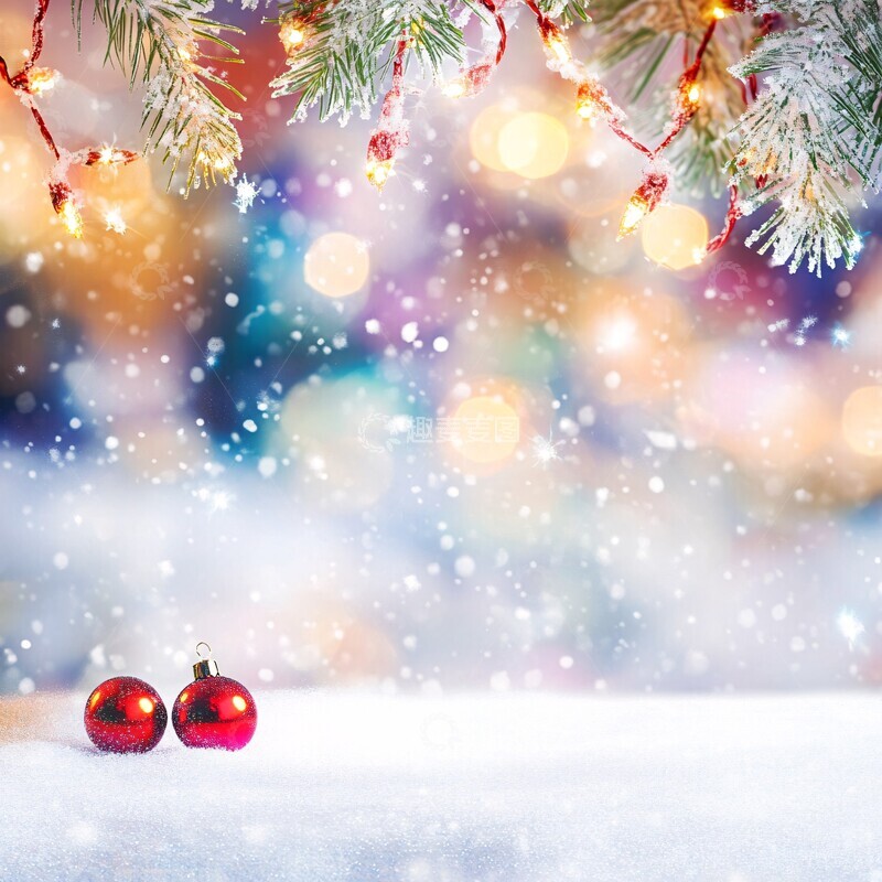 高清大图下载【趣麦麦图】冬日奇幻派对背景