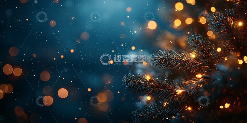 高清大图下载【趣麦麦图】圣诞花环光斑灯