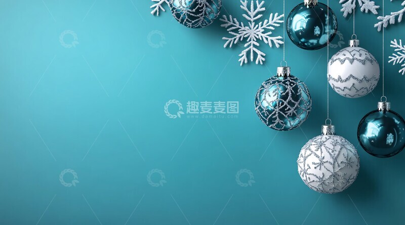 高清大图下载【趣麦麦图】圣诞挂饰与雪景1