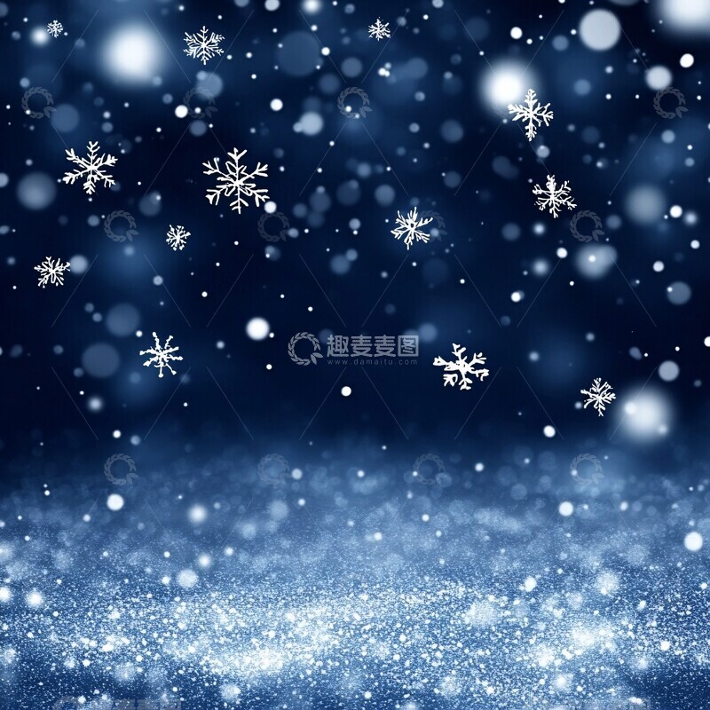 高清大图下载【趣麦麦图】雪夜飘雪背景图1