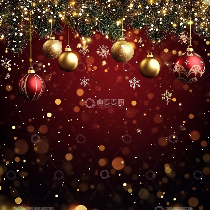 高清大图下载【趣麦麦图】红金节日背景