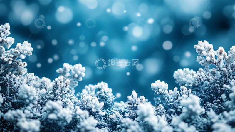 蓝色背景雪花4