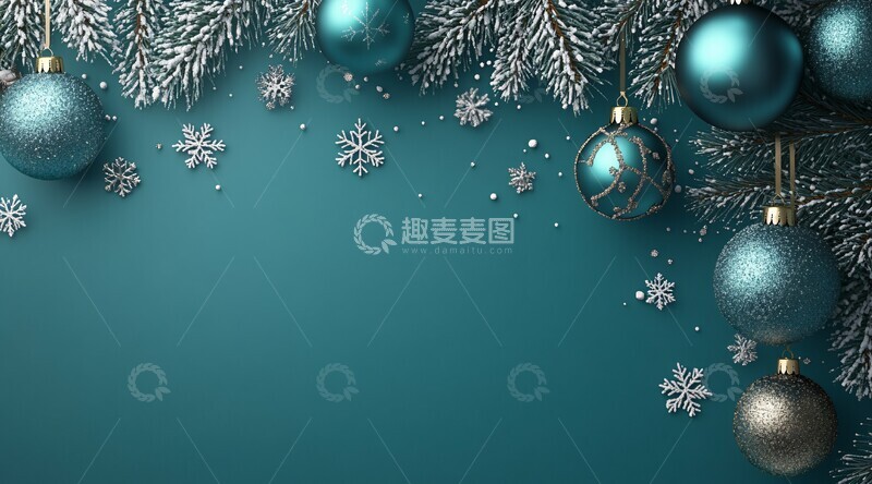 高清大图下载【趣麦麦图】圣诞挂饰与雪景