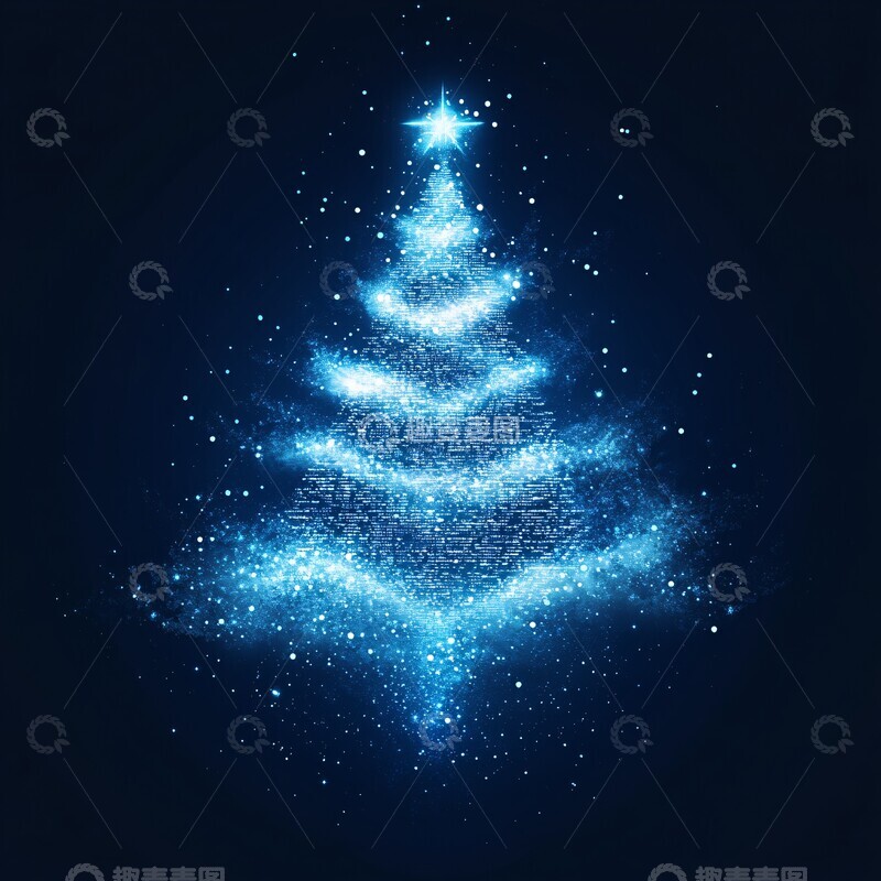 高清大图下载【趣麦麦图】-代码圣诞树代码圣诞树蓝色3