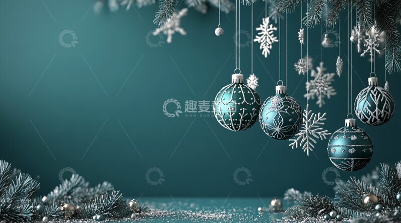 高清大图下载【趣麦麦图】圣诞挂饰与雪景2