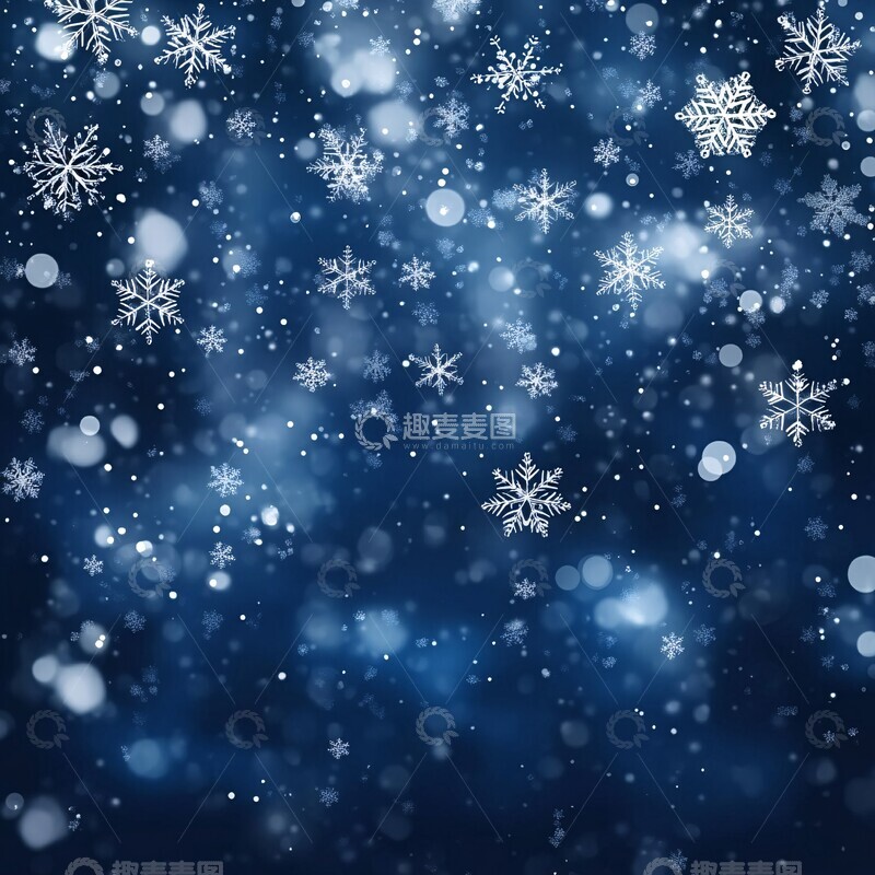 高清大图下载【趣麦麦图】雪夜飘雪背景图2