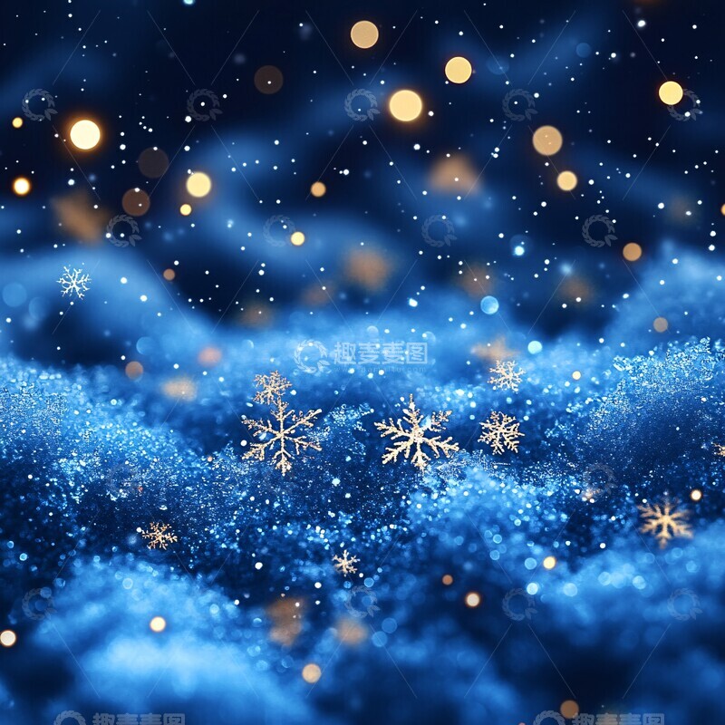 高清大图下载【趣麦麦图】皇家蓝冬雪背景1