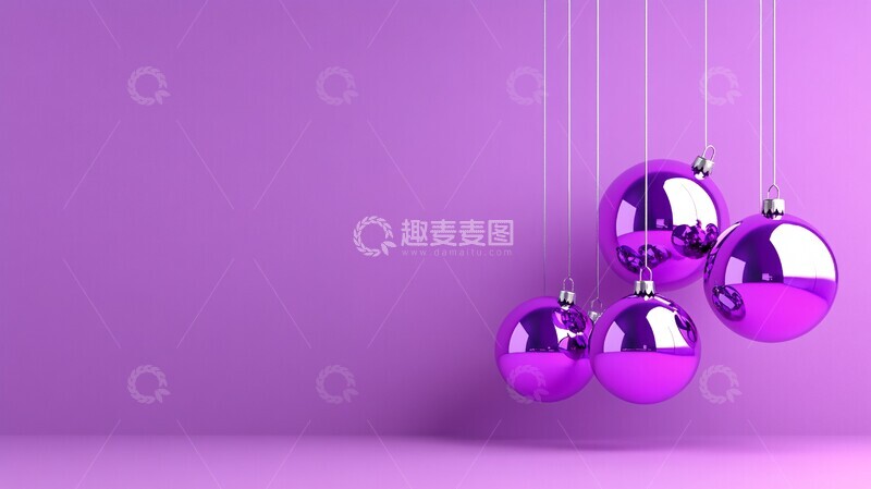 高清大图下载【趣麦麦图】紫色派对球装饰