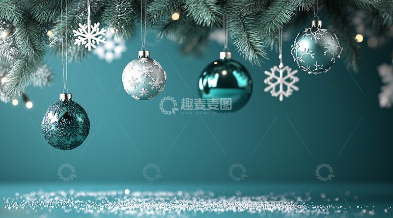 高清大图下载【趣麦麦图】圣诞挂饰与雪景3