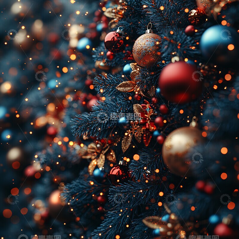 高清大图下载【趣麦麦图】圣诞树与灯光
