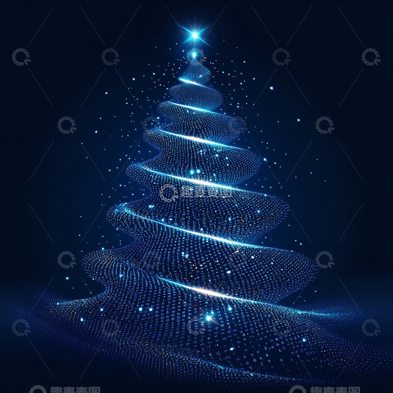 高清大图下载【趣麦麦图】-代码圣诞树代码圣诞树蓝色1