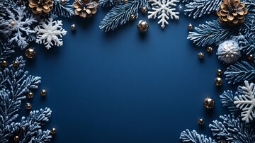 蓝色背景雪花3