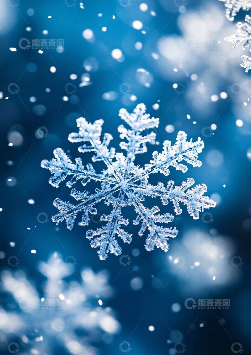 高清大图下载【趣麦麦图】轻柔雪景渐变蓝1