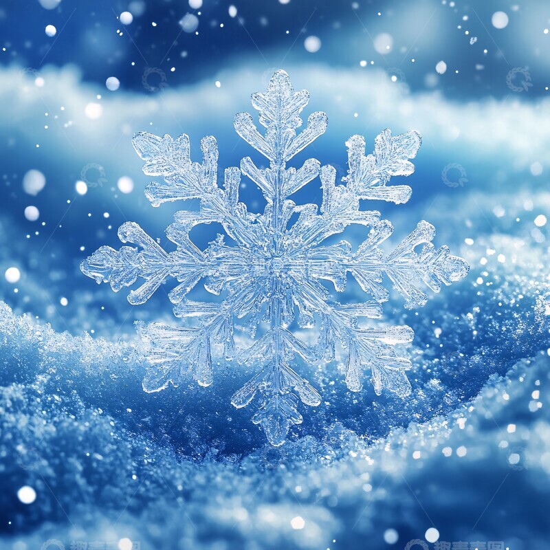 高清大图下载【趣麦麦图】冰雪晶莹雪花1
